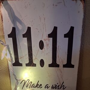 11:11 Make a Wish Wall Sign - Black on White